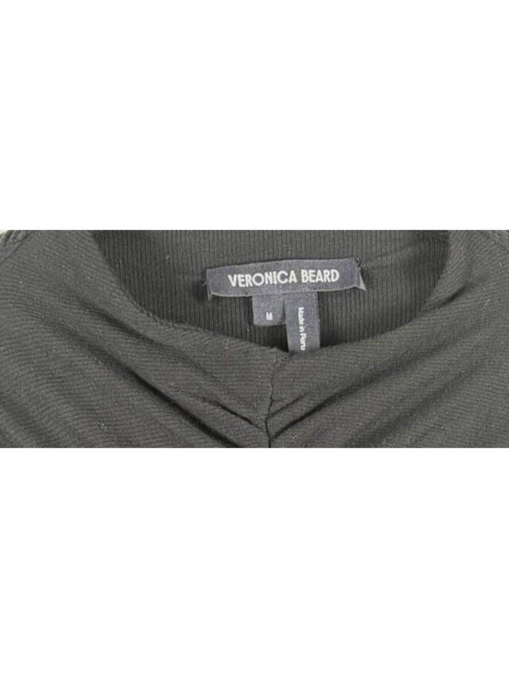 Veronica Beard Theresa Black Ruched Long Sleeve Mock Neck Turtleneck Sz Medium - Picture 3 of 6